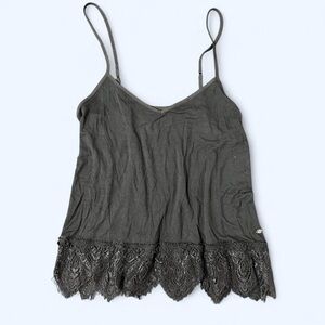 NWT American Eagle Soft & Sexy Black Tank Lace XS Whimsigoth Grunge New Goth